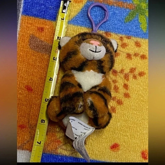 Fluff N Stuff 4 Inch Tiger with Clip Adorable Backpack Purse Book Bag - Picture 6 of 11